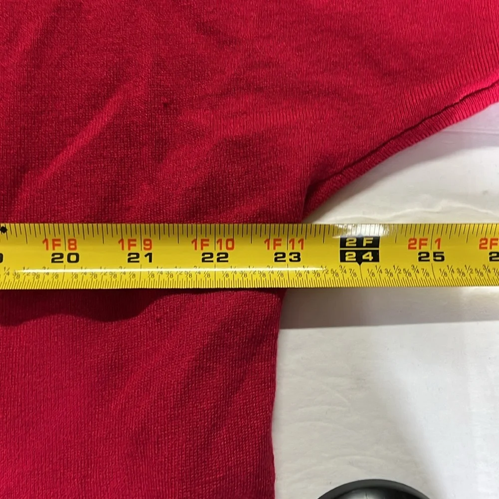 Chicos 2 L red short sleeve open front long line cardigan pockets lightweight - Picture 7 of 8